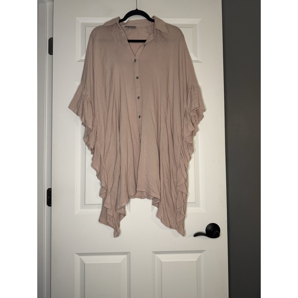 Wishlist Oversized Batwing Button Down Tunic Mauve S/M